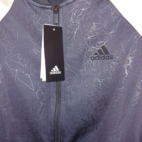 Adidas | Black Embossed Floral Track jacket - Picture 3 of 6